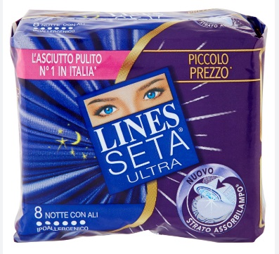 ASSORBENTI LINES SETA ULTRA NOTTE CON ALI 8